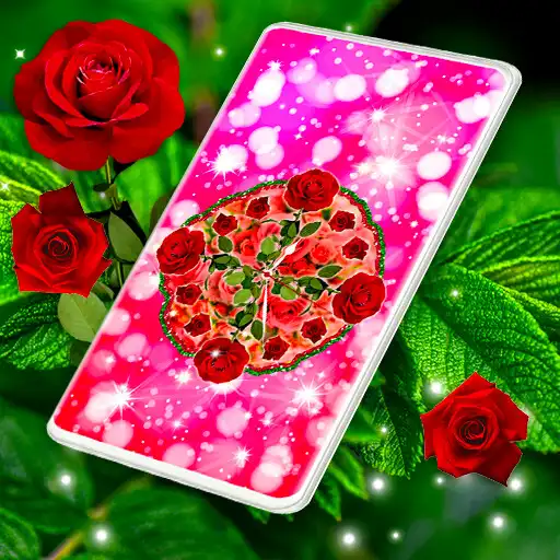 Play Spring Rose Clock Wallpaper APK