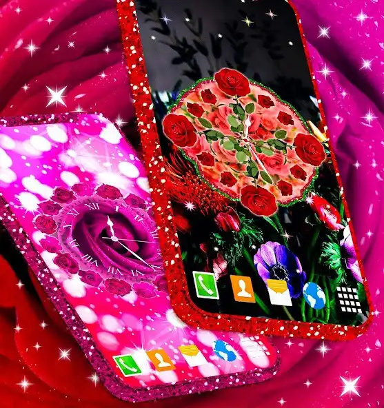 Play Spring Rose Clock Wallpaper  and enjoy Spring Rose Clock Wallpaper with UptoPlay