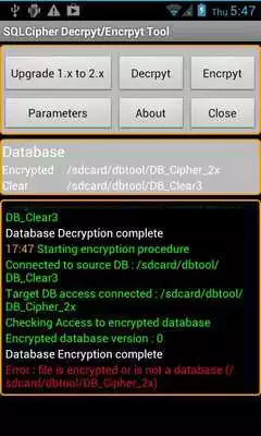 Play SQLCipher  Decrypt/Encrypt