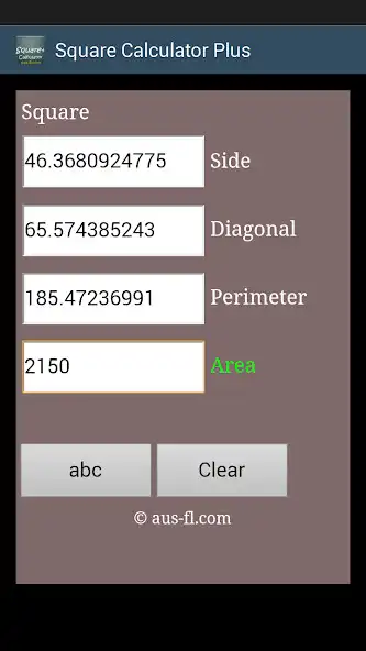 Play APK Square Calculator Plus  and enjoy Square Calculator Plus with UptoPlay com.ActuallyUsefulSoftware.squarecalculatorplus