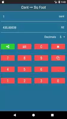 Play Square Feet to Cent Converter