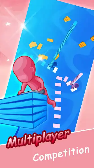 Play Stair Run Bridge Race 3D as an online game Stair Run Bridge Race 3D with UptoPlay