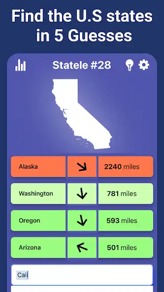 Spela Statele : Worldle for US State som ett onlinespel Statele : Worldle for US State med UptoPlay