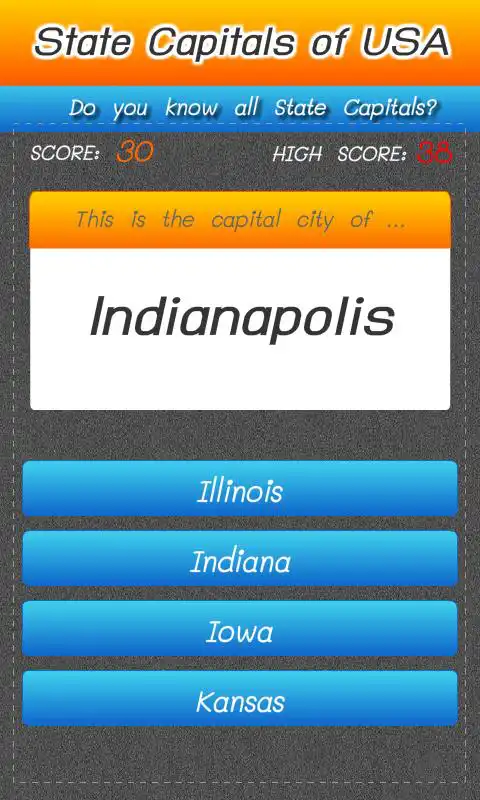 Play states and capitals game quiz