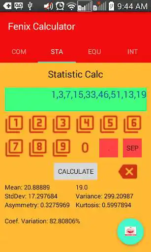Play Statistic Calc as an online game online Statistic Calc with UptoPlay com.github.eduprogrammer.fenixcalculator Play Statistic Calc as an online game Statistic Calc with UptoPlay