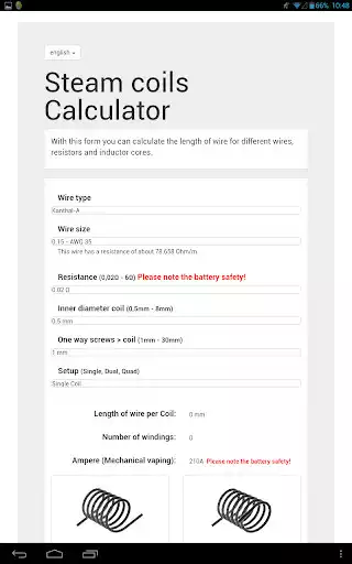 Play Steam coils Calculator