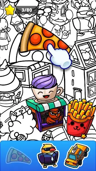Play Sticker Puzzle - Coloring Game as an online game Sticker Puzzle - Coloring Game with UptoPlay