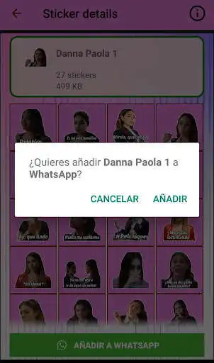 Play Stickers Danna Paola WhatsApp as an online game Stickers Danna Paola WhatsApp with UptoPlay