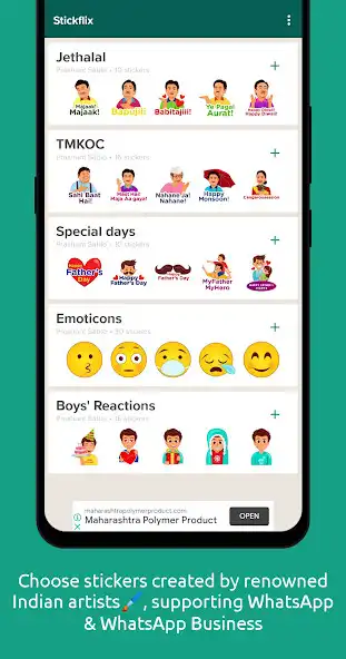Play Stickflix - WhatsApp stickers(WAStickerApps) as an online game Stickflix - WhatsApp stickers(WAStickerApps) with UptoPlay