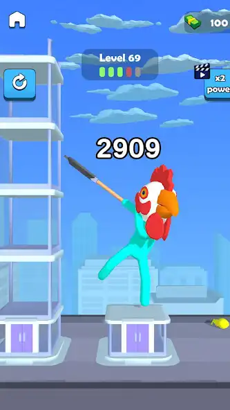 Play Stick Hero 3D: Tower War as an online game Stick Hero 3D: Tower War with UptoPlay