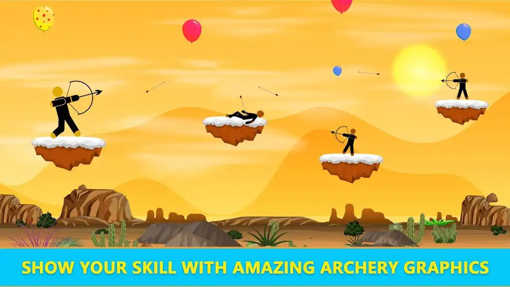 Play Stickman Archer Shooting Game as an online game Stickman Archer Shooting Game with UptoPlay