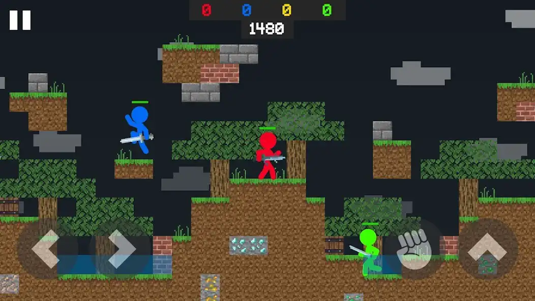 Play Stickman Block Craft Fight as an online game Stickman Block Craft Fight with UptoPlay