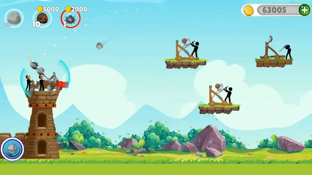 Play Stickman Catapult - Stone War as an online game Stickman Catapult - Stone War with UptoPlay