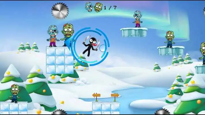 Play Stickman fights vs zombies: escape