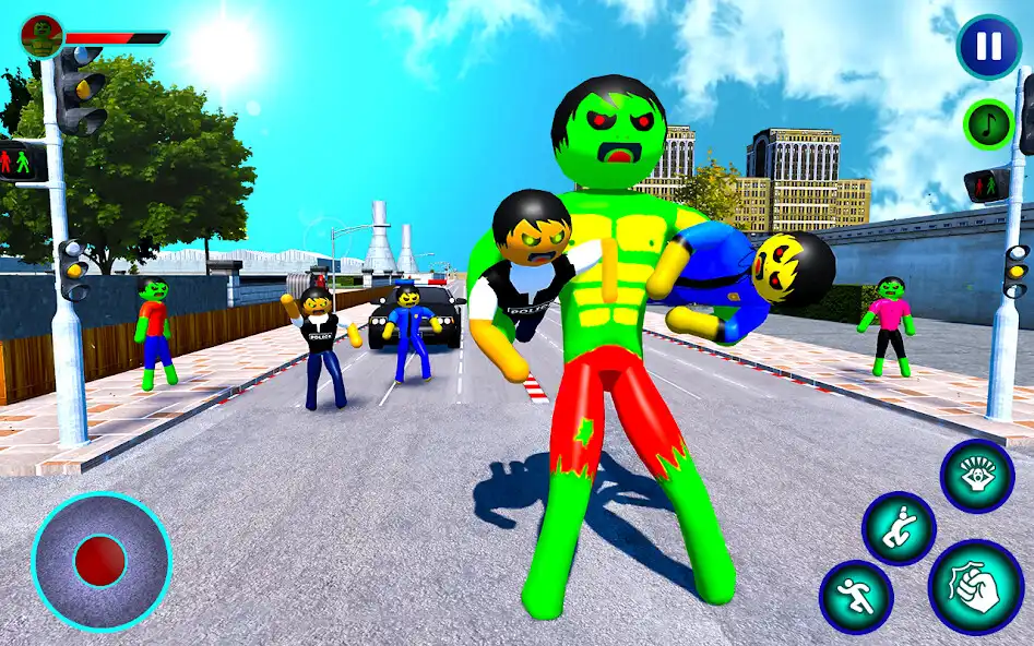 Play Stickman Monster City Battle as an online game Stickman Monster City Battle with UptoPlay