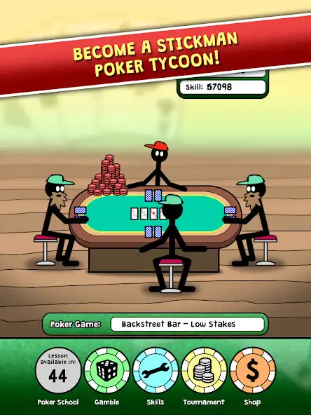 Play Stickman Poker Tycoon  and enjoy Stickman Poker Tycoon with UptoPlay