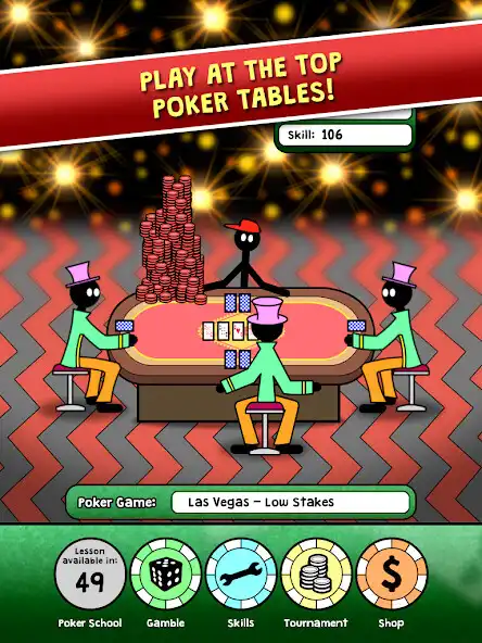 Play Stickman Poker Tycoon as an online game Stickman Poker Tycoon with UptoPlay