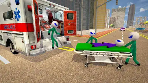 Play Stickman Rescue Ambulance Game as an online game Stickman Rescue Ambulance Game with UptoPlay