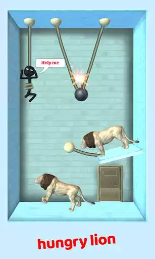 Play Stickman  Rescue -  Cut Rope Puzzle Game as an online game Stickman  Rescue -  Cut Rope Puzzle Game with UptoPlay