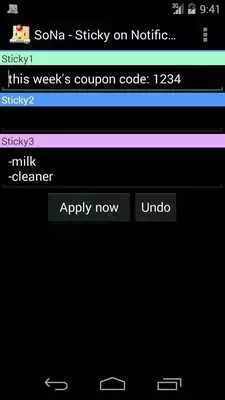 Play Sticky on notification area