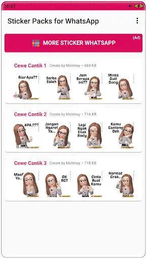 Play Stiker Cewe Cantik WASticker  and enjoy Stiker Cewe Cantik WASticker with UptoPlay
