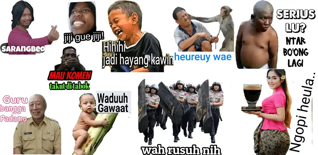 Play Stiker WA Lucu Bergerak Kocak  and enjoy Stiker WA Lucu Bergerak Kocak with UptoPlay