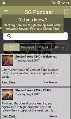 Play Stogie Geeks (Audio)