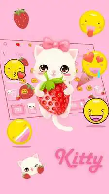 Play Strawberry Kitty Cartoon Keyboard Theme Play Strawberry Kitty Cartoon Keyboard Theme