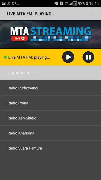 Play Streaming Radio MTA (Majlis Tafsir Al Quran) FM  and enjoy Streaming Radio MTA (Majlis Tafsir Al Quran) FM with UptoPlay