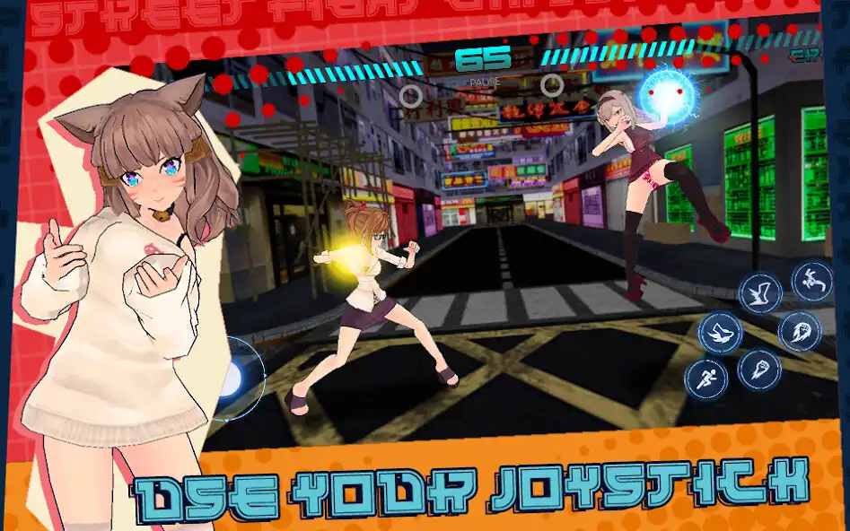 Play Street Fight Girl Simulator as an online game Street Fight Girl Simulator with UptoPlay