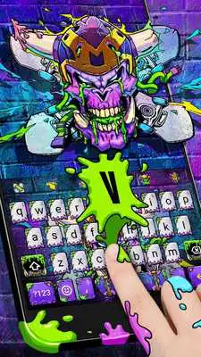 Play Street Graffiti Skull Keyboard Theme with Emojis