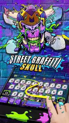 Play Street Graffiti Skull Keyboard Theme with Emojis
