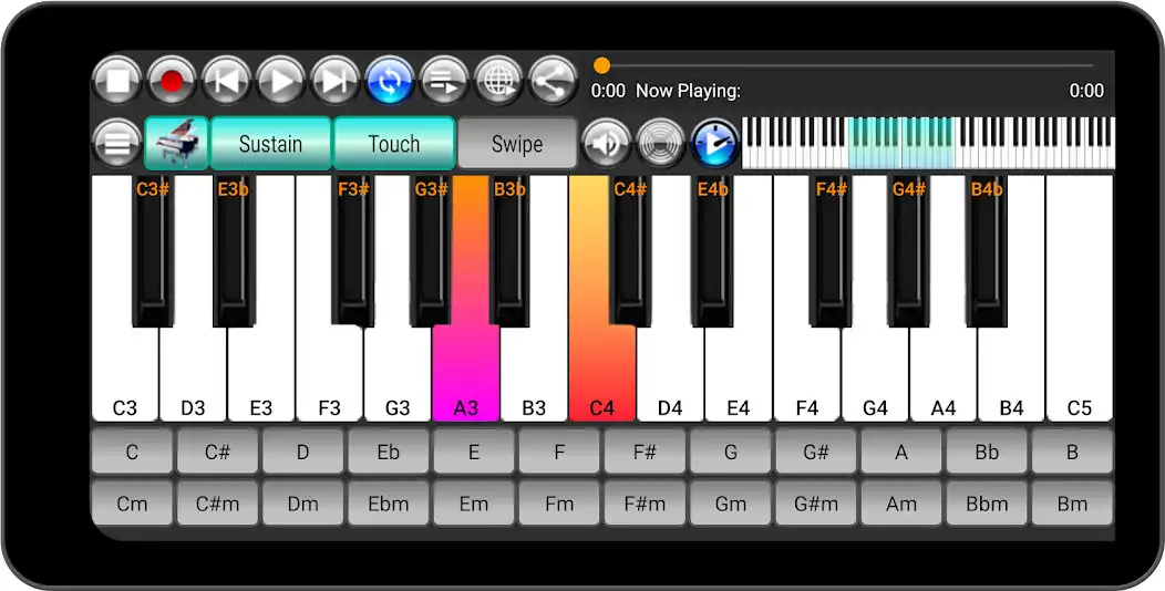 Play Strings And Piano Keyboard Pro as an online game Strings And Piano Keyboard Pro with UptoPlay