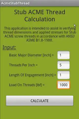 Play Stub ACME Thread Calculation and enjoy Stub ACME Thread Calculation with UptoPlay Play Stub ACME Thread Calculation and enjoy Stub ACME Thread Calculation with UptoPlay