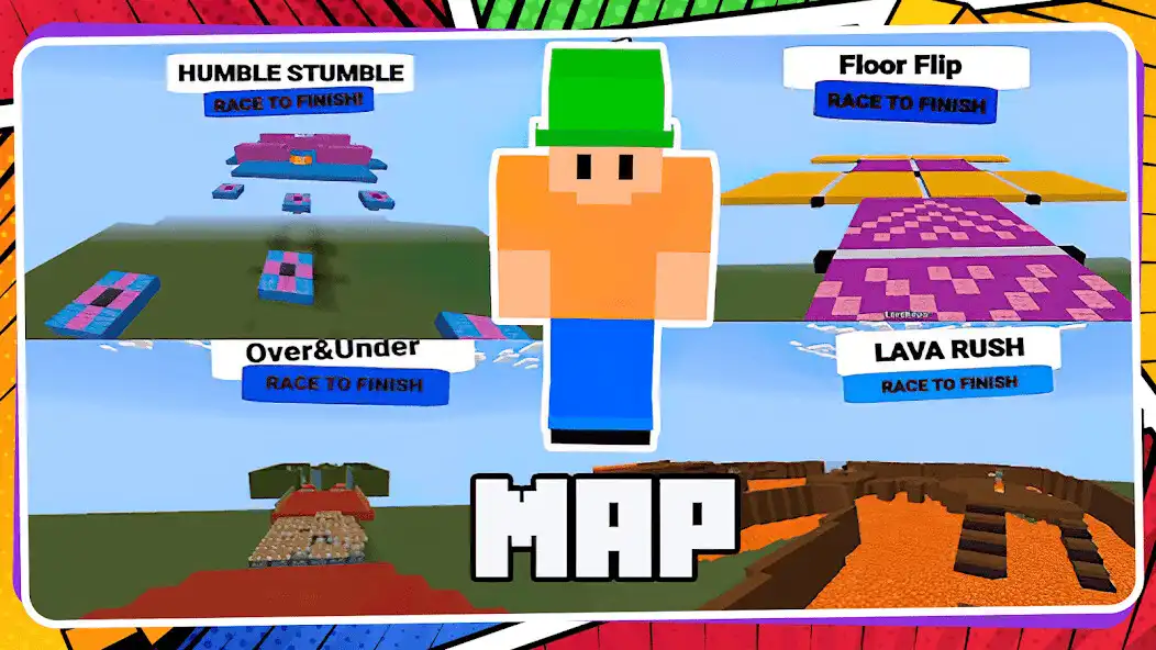 Play Stumble Guys Map for Minecraft as an online game Stumble Guys Map for Minecraft with UptoPlay
