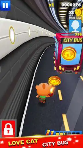 Play Subway  cat run and jump as an online game Subway  cat run and jump with UptoPlay