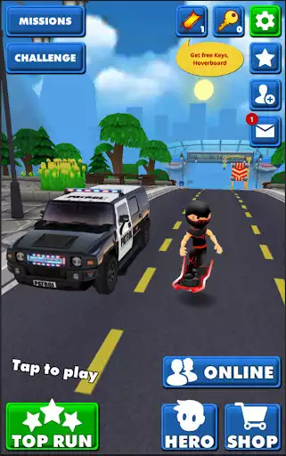 Play Subway Ninja Run:Surfer in the road as an online game Subway Ninja Run:Surfer in the road with UptoPlay