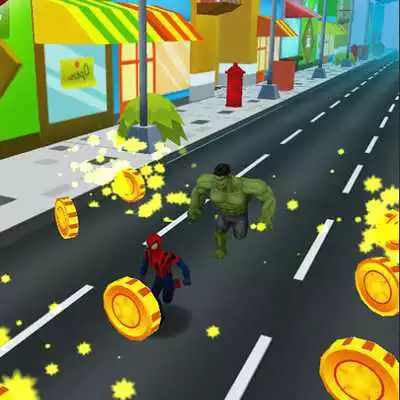 Play Subway Surf Rush: avenger spiderman 3D Game 2018