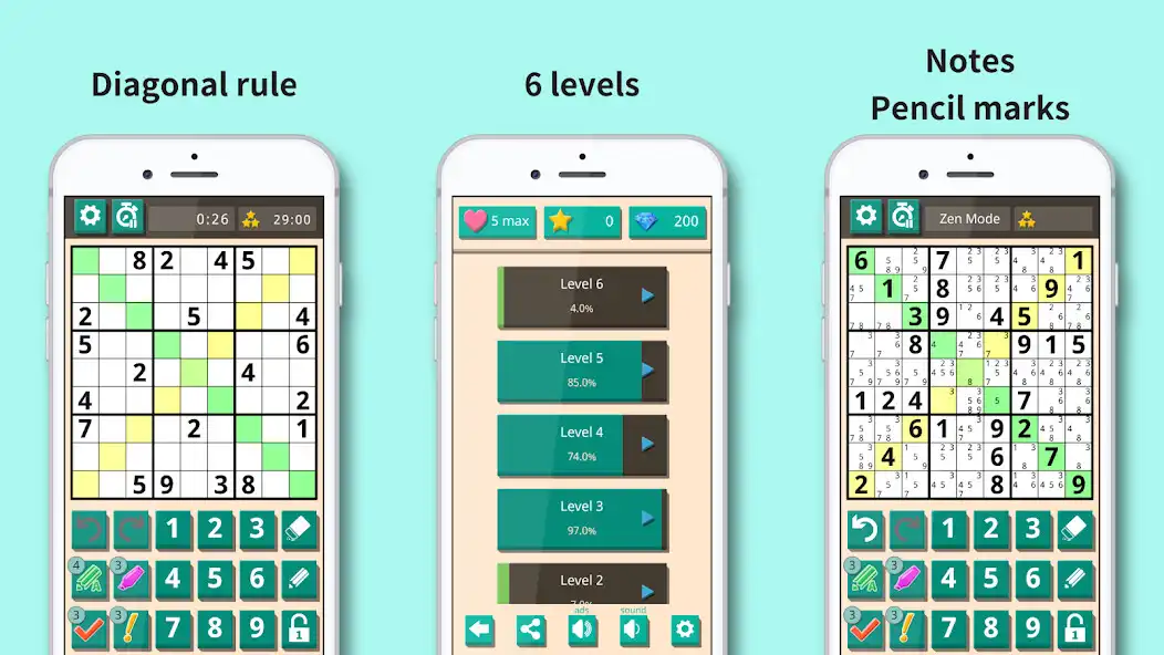 Play Sudoku X: Diagonal sudoku game as an online game Sudoku X: Diagonal sudoku game with UptoPlay
