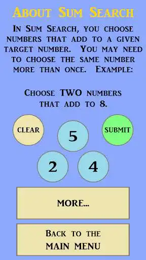 Play Sum Search as an online game Sum Search with UptoPlay