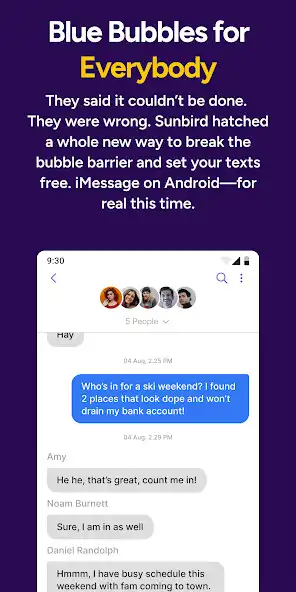 Play Sunbird: iMessage for Android  and enjoy Sunbird: iMessage for Android with UptoPlay