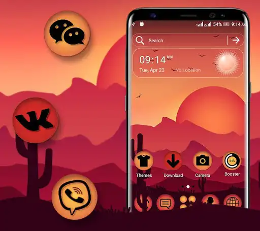 Play Sunrise Painting Launcher Theme  and enjoy Sunrise Painting Launcher Theme with UptoPlay