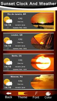 Play Sunset Clock And Weather
