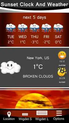 Play Sunset Clock And Weather