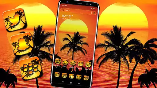 Play Sunset Palm Tree Theme  and enjoy Sunset Palm Tree Theme with UptoPlay