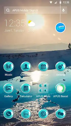 Play Sunset Water Cozy-APUS Launcher stylish theme