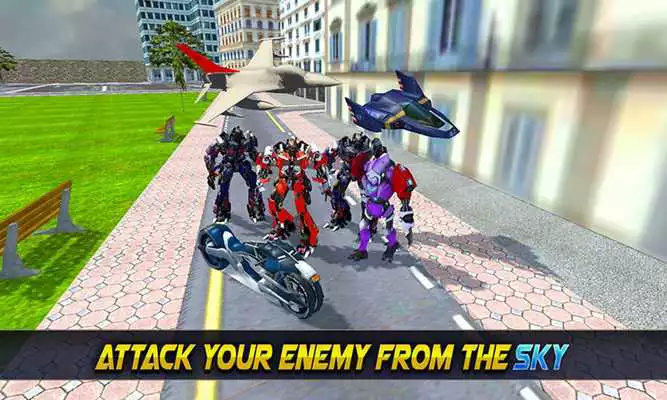 Play Super Flying Robot Bike Steel Robot War