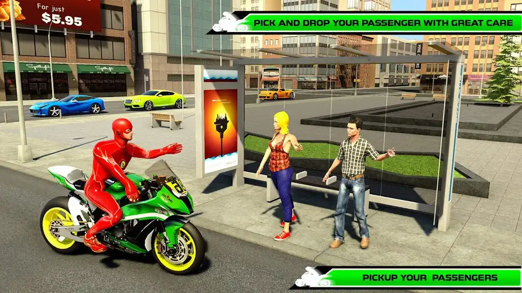 Play Superhero Bike Taxi Games Ride as an online game Superhero Bike Taxi Games Ride with UptoPlay