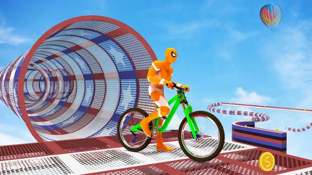 Play Superhero BMX Cycle Stunt Race as an online game Superhero BMX Cycle Stunt Race with UptoPlay