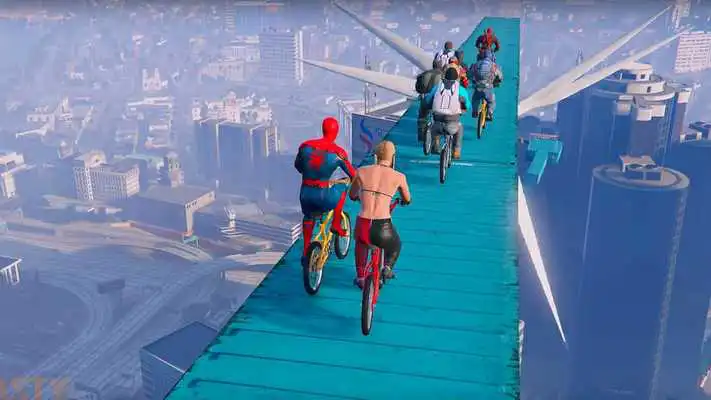 Play Super Hero BMX Racing: Stunt Racing Games 2018